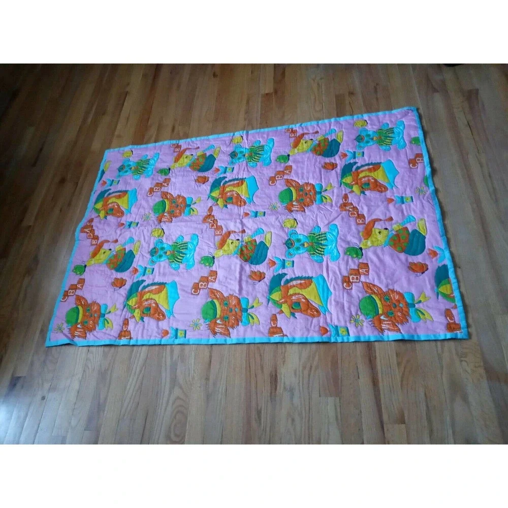 Handmade Animal Friends Retro 70s Baby Blanket‎